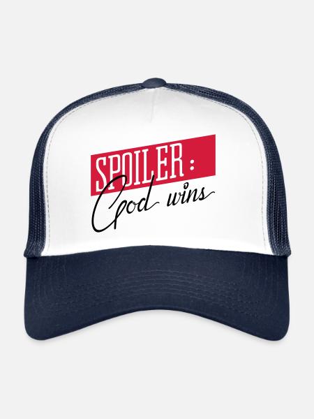 God wins - Trucker Cap - white/navy - Front