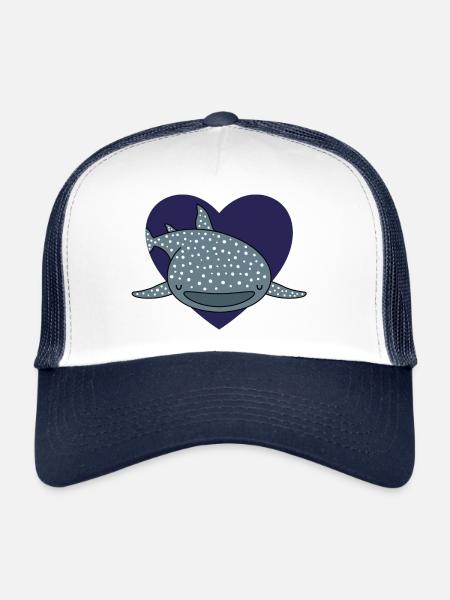 Whale Shark Love - Trucker Cap - white/navy - Front
