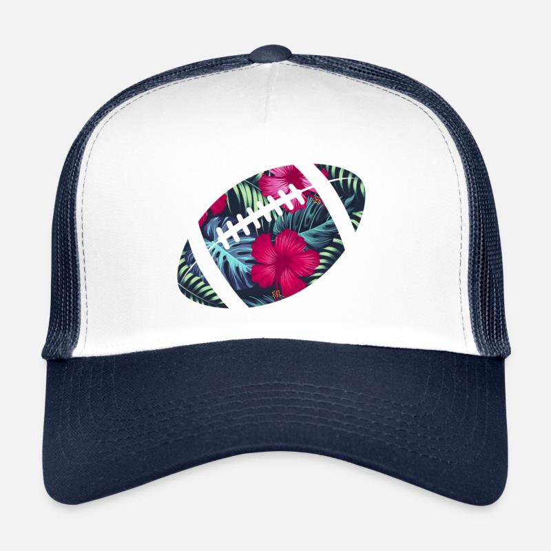 tropisches Rugby - Trucker Cap - Weiß/Navy