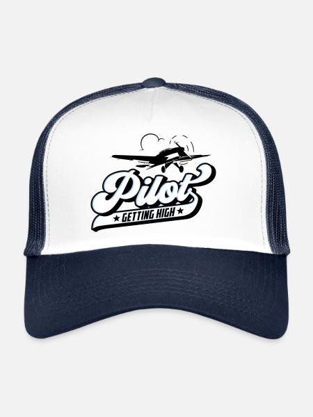 Flying Pilot Pilot | Colors can be changed - Trucker Cap - white/navy - Front