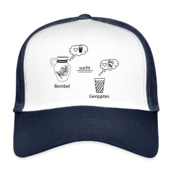 Denkblasen Bembel und Geripptes - Trucker Cap - Weiß/Navy - Vorne