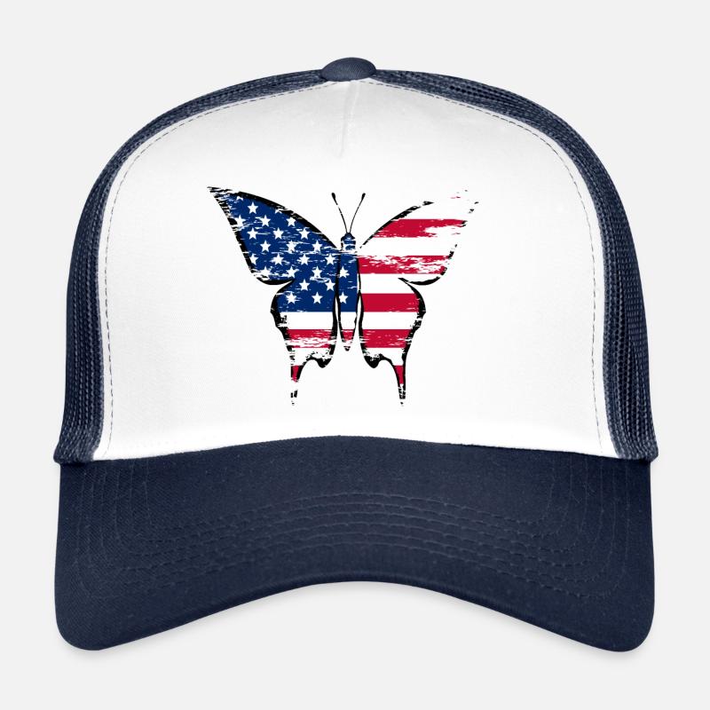 USA Flagge Schmetterling used Trucker Cap