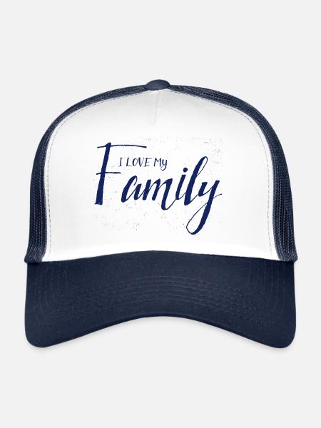 J’aime ma famille - Casquette trucker  - blanc/marine - Devant