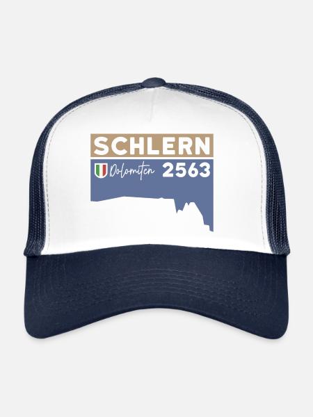 Schlern Sciliar Dolomiten Höhe Wanderung Südtirol - Trucker Cap - Weiß/Navy - Vorne