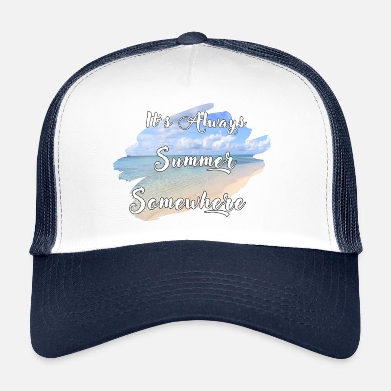 It's Always Summer Somewhere - Trucker Cap - Weiß/Navy