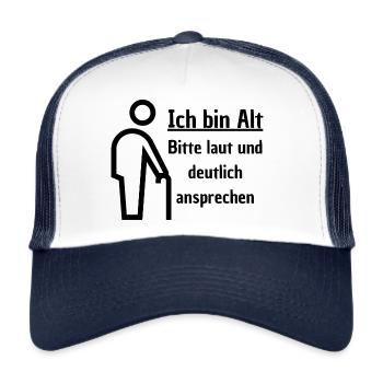 alt - Trucker Cap - Weiß/Navy - Vorne