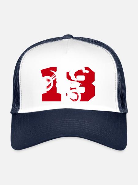 Moto 18 motard - Casquette trucker  - blanc/marine - Devant