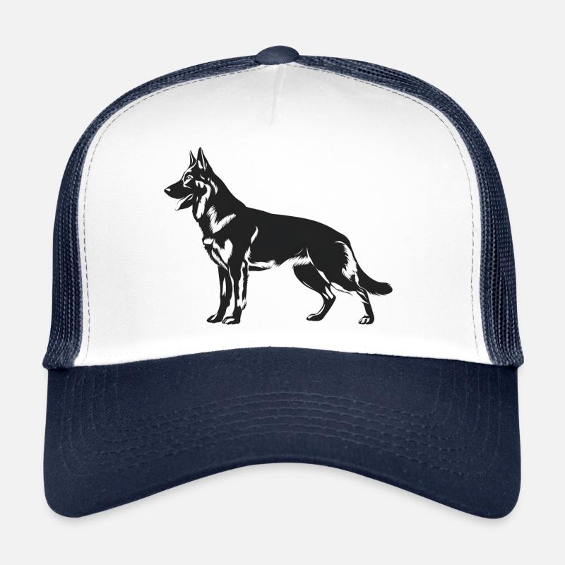 Belgischer Malinois-Schäferhund - Trucker Cap - Weiß/Navy