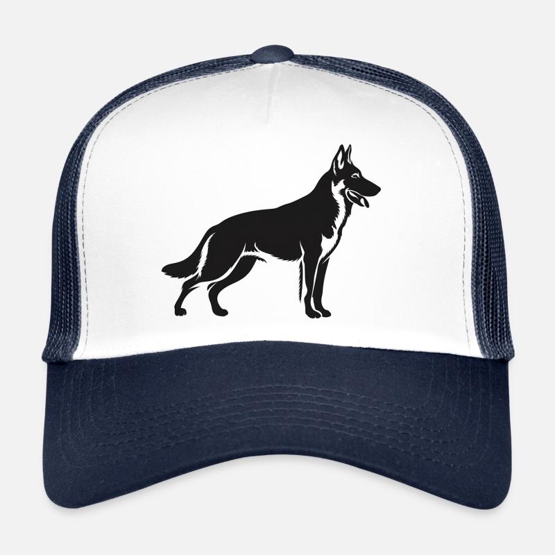 Belgischer Malinois-Schäferhund - Trucker Cap - Weiß/Navy