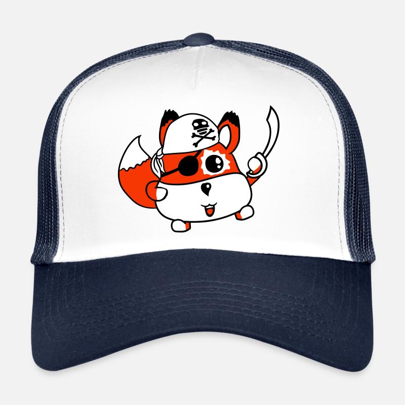 Petit renard mignon pirate animal sabre oeil patch Casquette trucker 