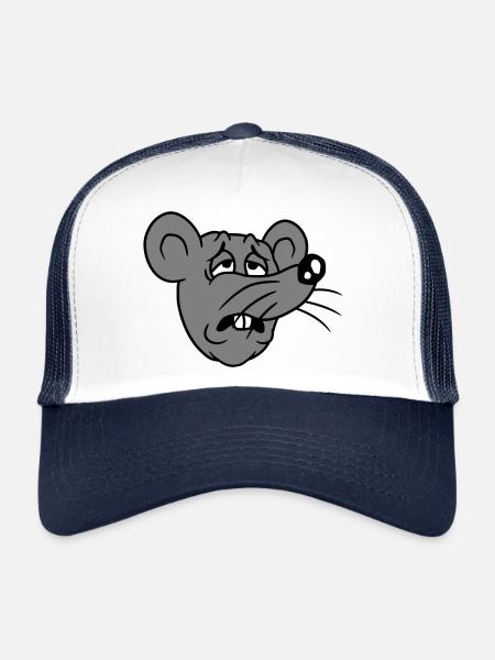 Mouse exhausted sad desperately tired suffering sweet - Trucker Cap - white/navy - Front