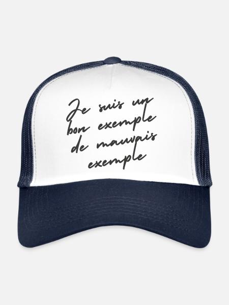 example - Trucker Cap - white/navy - Front