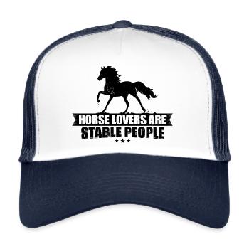 Horse lovers are stable people - Trucker Cap - white/navy - Front