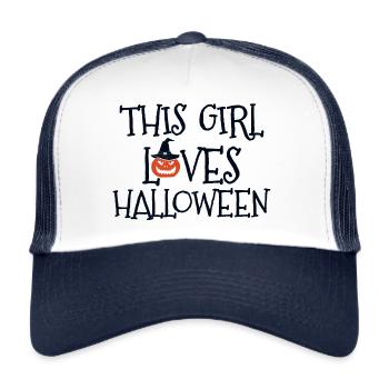 THIS GIRL LOVES HALLOWEEN - Trucker Cap - Weiß/Navy - Vorne