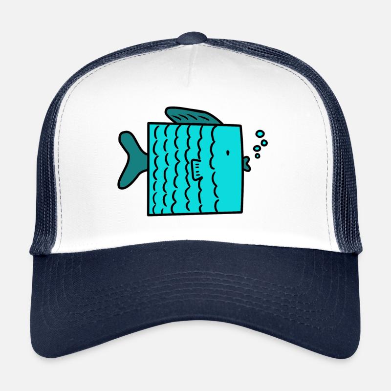 Fisch - Trucker Cap - Weiß/Navy