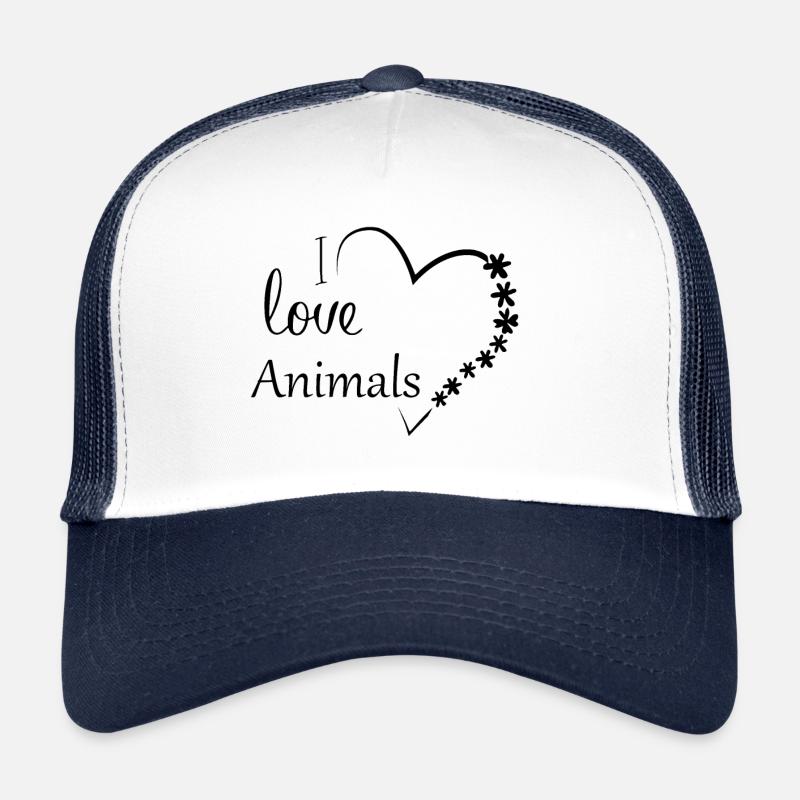 I Love Animals - Trucker Cap - white/navy