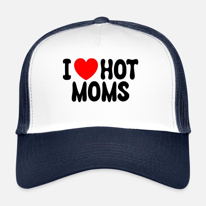 Ich liebe heiße Mütter - Trucker Cap - Weiß/Navy