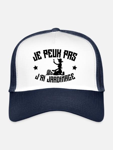 Je Peux Pas J'ai Jardin Cadeau De Jardinage - Casquette trucker  - blanc/marine - Devant