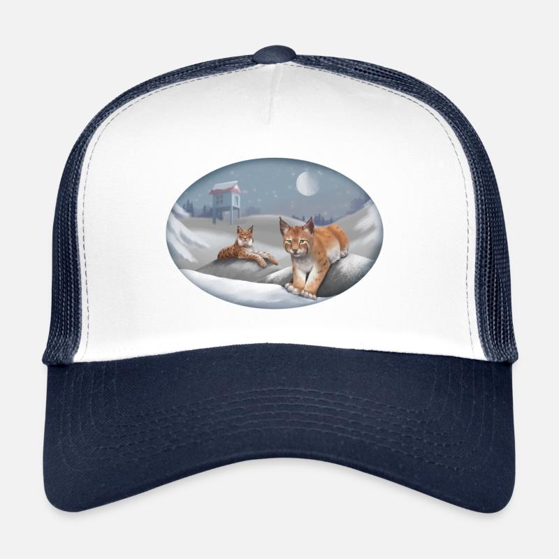 Lynx et neige - Chat - Animaux de compagnie Casquette trucker 