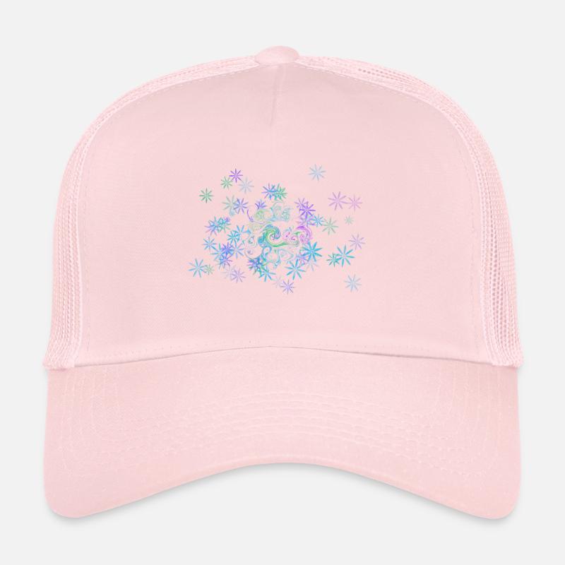 Blaue und violette Blumen Trucker Cap