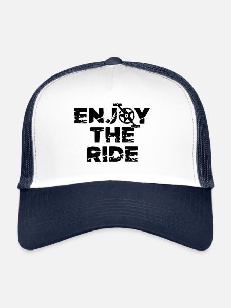 Profitez de la balade à vélo - Casquette trucker  - blanc/marine - Devant