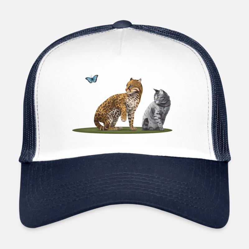 Ocelot et le Chat - La Famille Chat Casquette trucker 