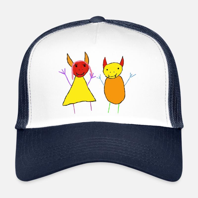 Diabolique Couple - Devil Bunt - Monster - Casquette trucker  - blanc/marine