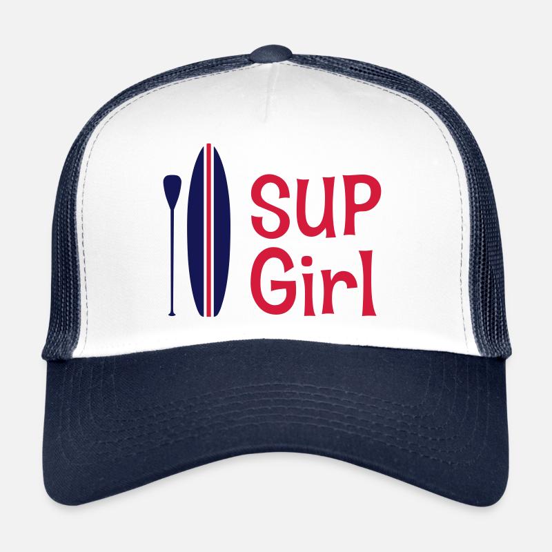 SUP GIRL avec SUP Board et Paddel Casquette trucker 