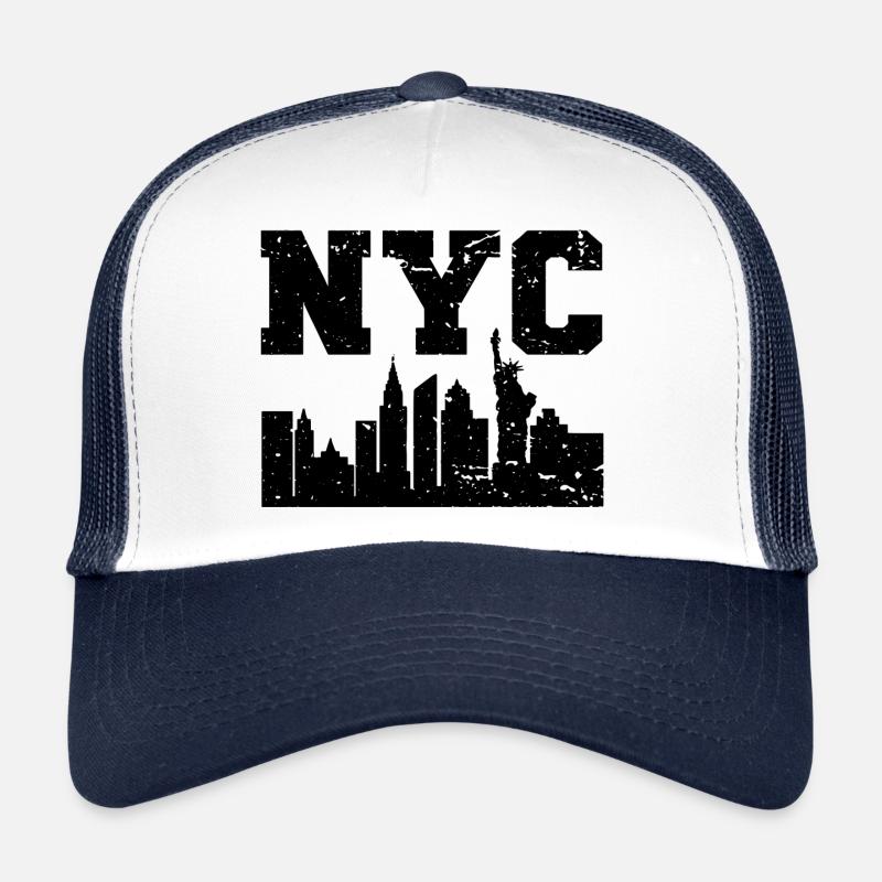 NYC New York Skyline - Trucker Cap - Weiß/Navy