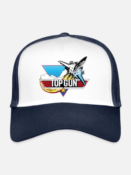 Top Gun Fighter Jet Logo - Trucker Cap - white/navy - Front