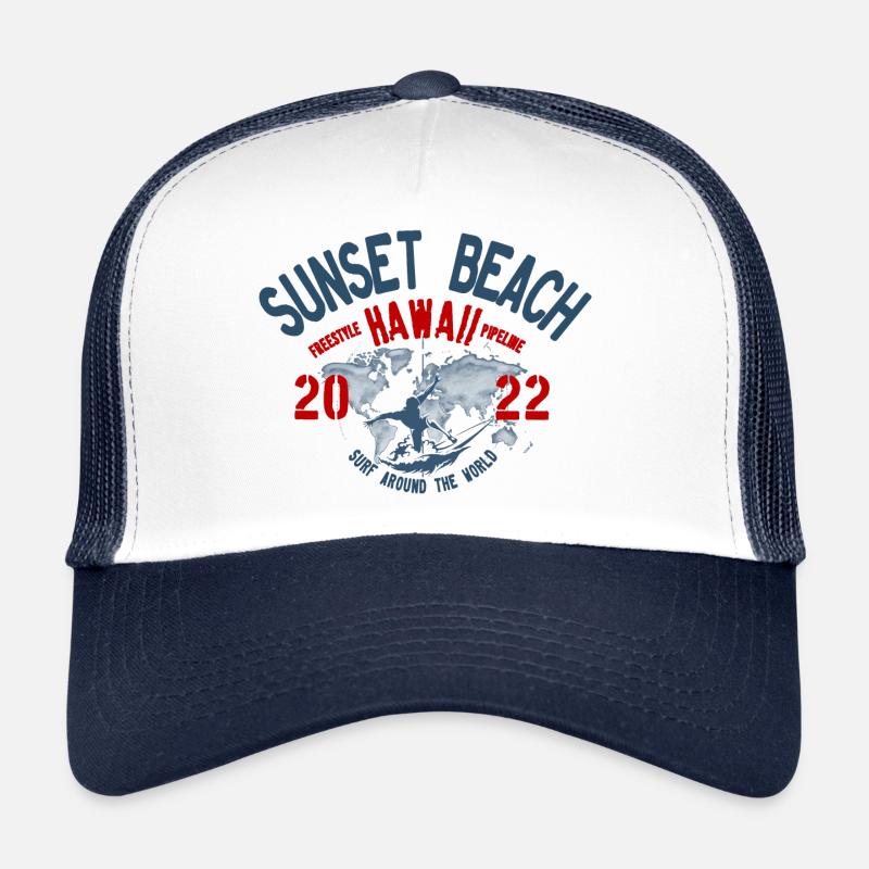 Surf around the world Sunset beach Hawaii blc Trucker Cap