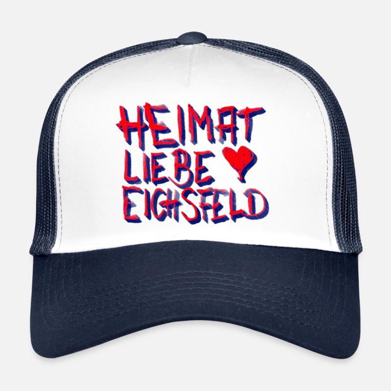 Eichsfelder liebe mit herz - Trucker Cap - Weiß/Navy
