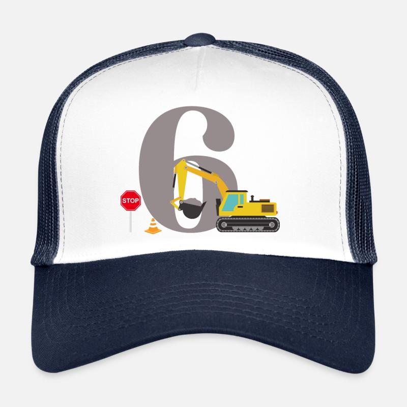 6e anniversaire pelleteuse Casquette trucker 