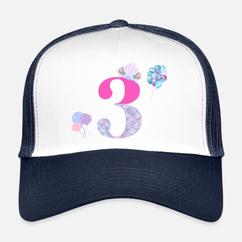 3rd birthday mermaid Trucker Cap
