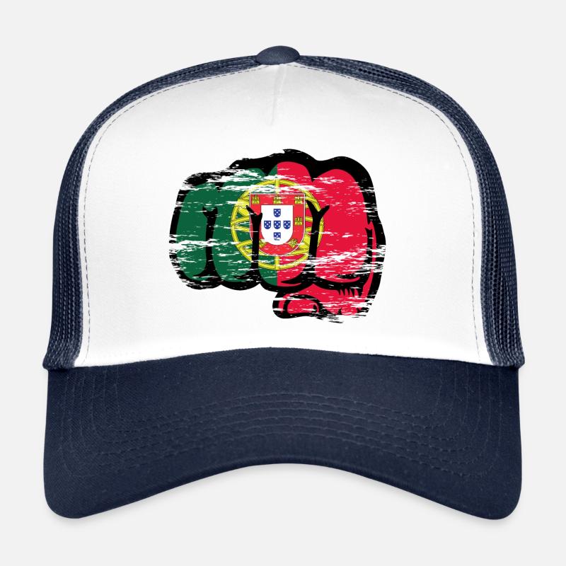 Drapeau du Portugal Poing à main utilisé Casquette trucker 