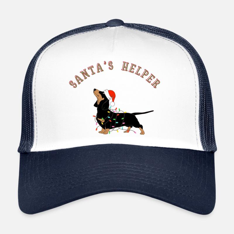 Chien teckel Aide du Père Noël Casquette trucker 