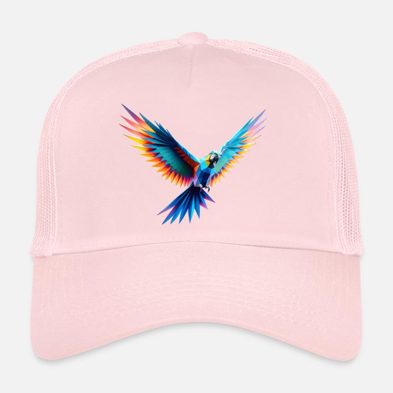 perroquet origami multicolore géométrique 3d Casquette trucker 
