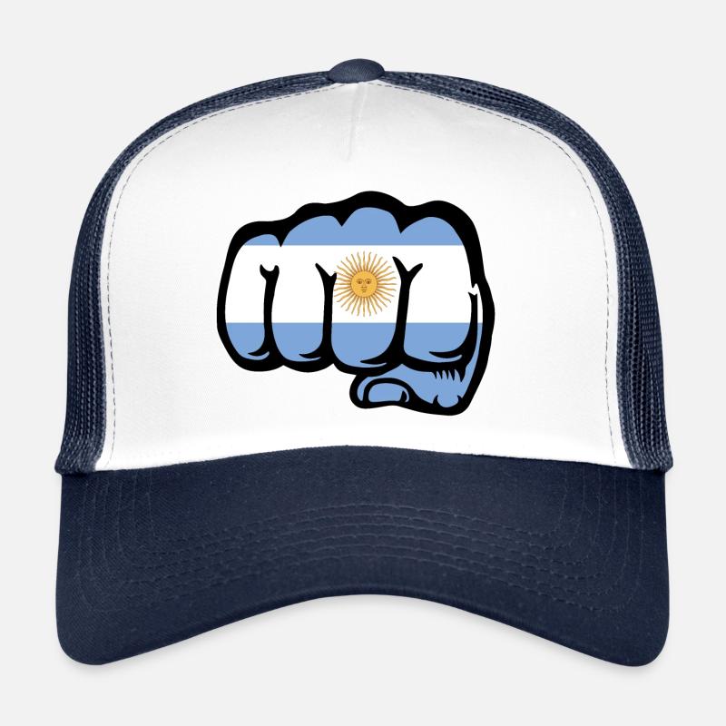 Argentina Flag Fist Trucker Cap