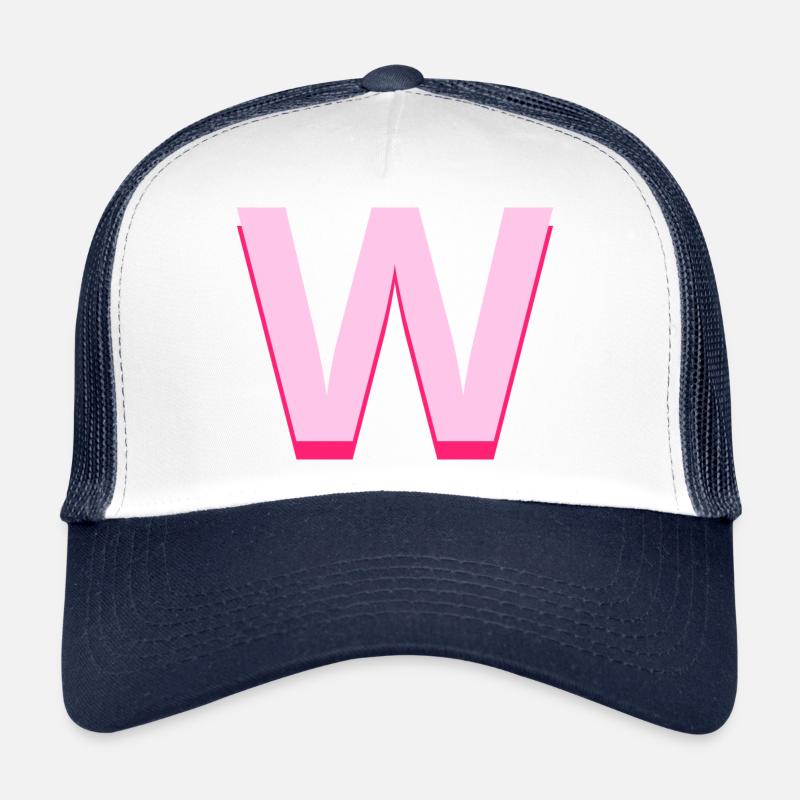 Pop und moderner rosa Buchstabe w Trucker Cap
