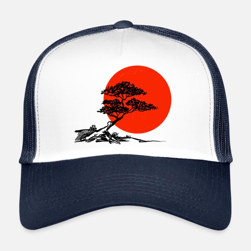 Bonsai mit Roter Sonne Trucker Cap
