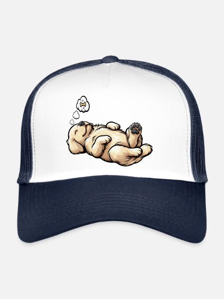 Golden Retriever Goldie Goldiepropriétaire Goldies - Casquette trucker  - blanc/marine - Devant
