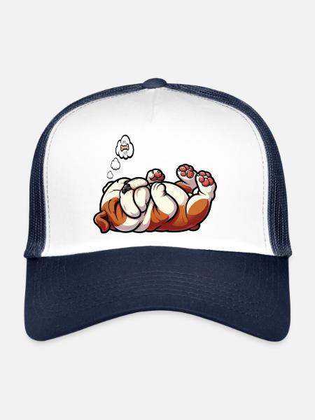 Bouledogue anglais Bully Bully Propriétaire Bullyfan - Casquette trucker  - blanc/marine - Devant