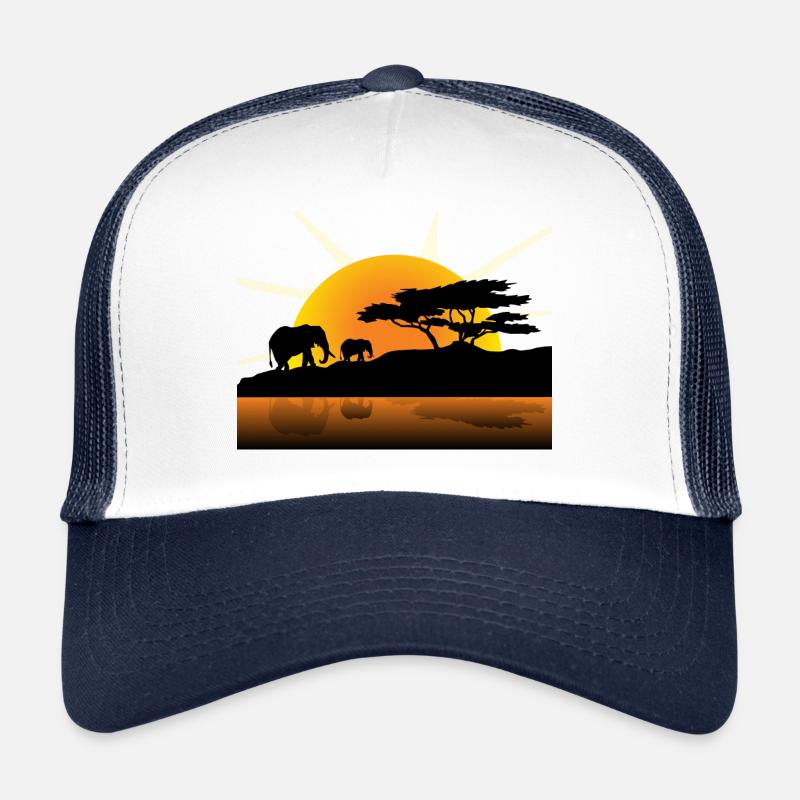 Afrika - Trucker Cap - Weiß/Navy