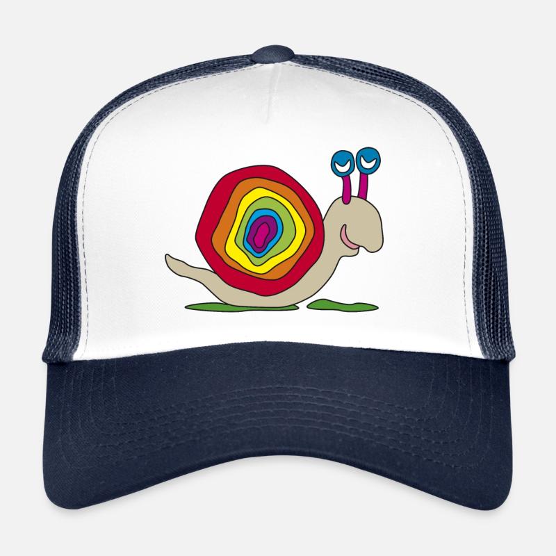 bunte Schnecke Stielaugen Regenbogen Graffiti Kind Trucker Cap
