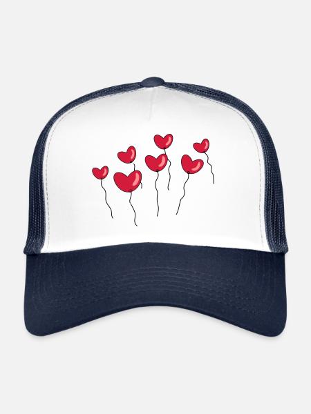 Balloons in the shape of a heart - Trucker Cap - white/navy - Front