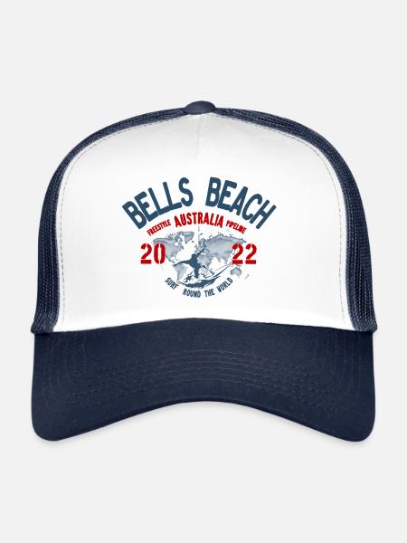 Surf around the world Bells Beach Australia - Casquette trucker  - blanc/marine - Devant