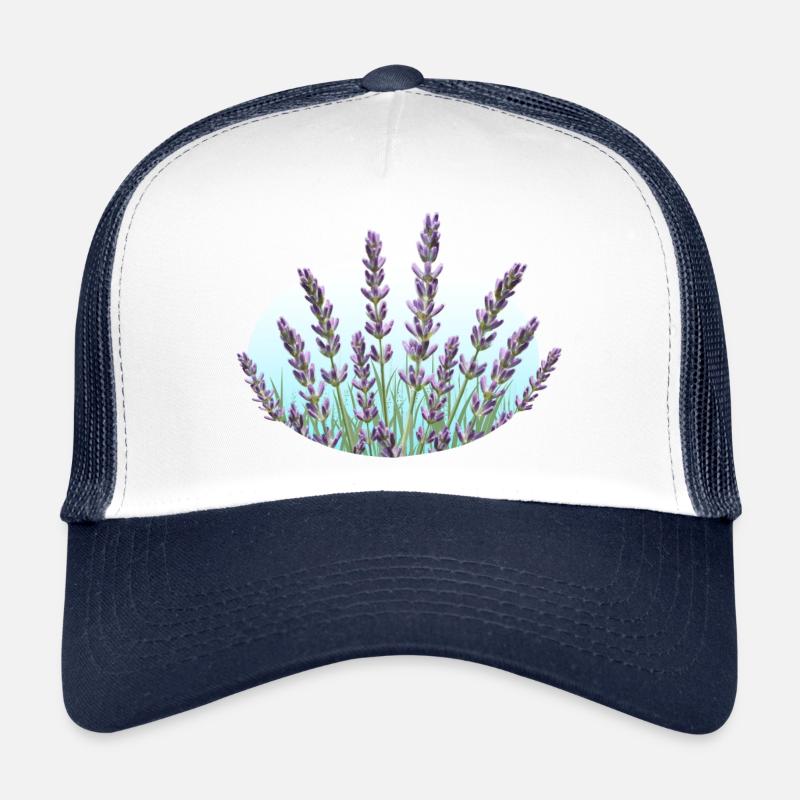 Lavender Lavender Stalks Lavender Field - Trucker Cap - white/navy