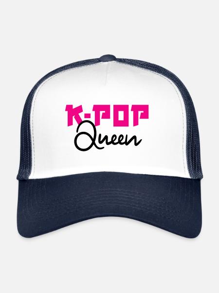 K-Pop Queen Musique pop coréenne - Casquette trucker  - blanc/marine - Devant