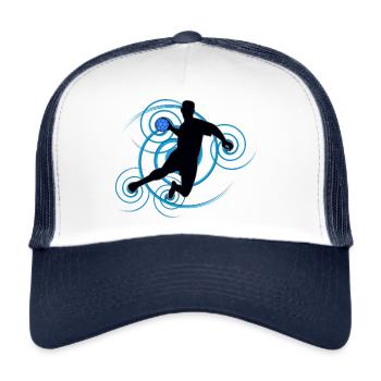 conception de Handball (vertèbres) 01 - Casquette trucker  - blanc/marine - Devant