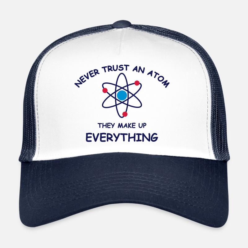 Never trust an atom - Casquette trucker  - blanc/marine